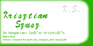 krisztian szusz business card